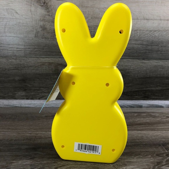 10” Yellow Peeps Blow Mold Plastic Bunny New Battery Operated LED Easter Decor - Picture 7 of 10